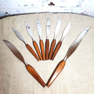 VTG Mid Century Modern Fleetwood Cutlery Flatware Butter/Carving Knives Set/8